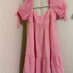 Amanda Uprichard Pink Gingham Mini Dress